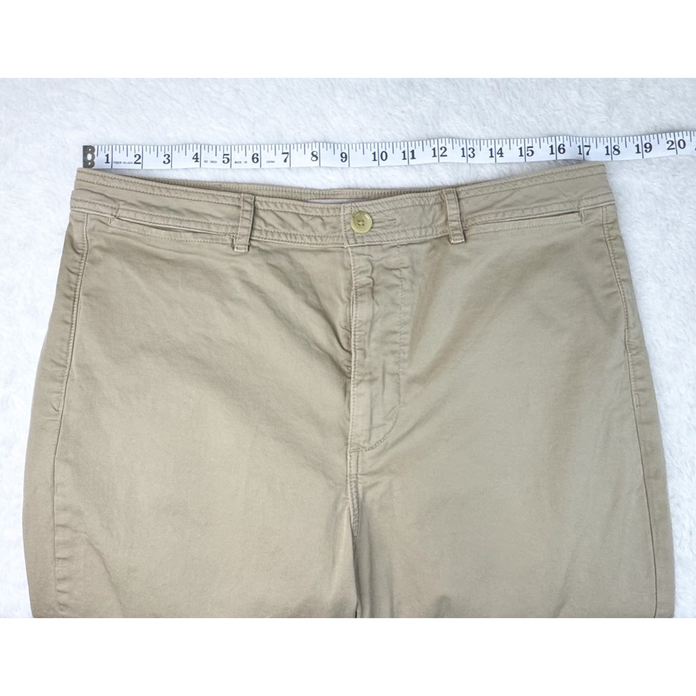Everlane Khaki Chino Pants Womens 14 Straight Leg Cropped Cotton Stretch EUC - Picture 9 of 12